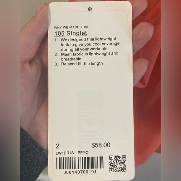 NWT lululemon 105 mesh singlet racerback tank top in poppy coral orange - Picture 4 of 5